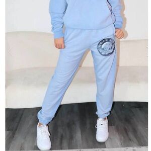 🩵 BOYS LIE 🩵 Embroidered blindsided Mac Slim Sweatpants in Baby Blue size XS